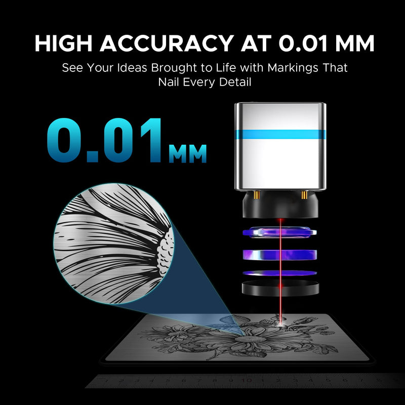 OMTech Galvo 50W Compact and Integrated Fiber Laser Marker for Metal with 5.9" x 5.9" Working Area