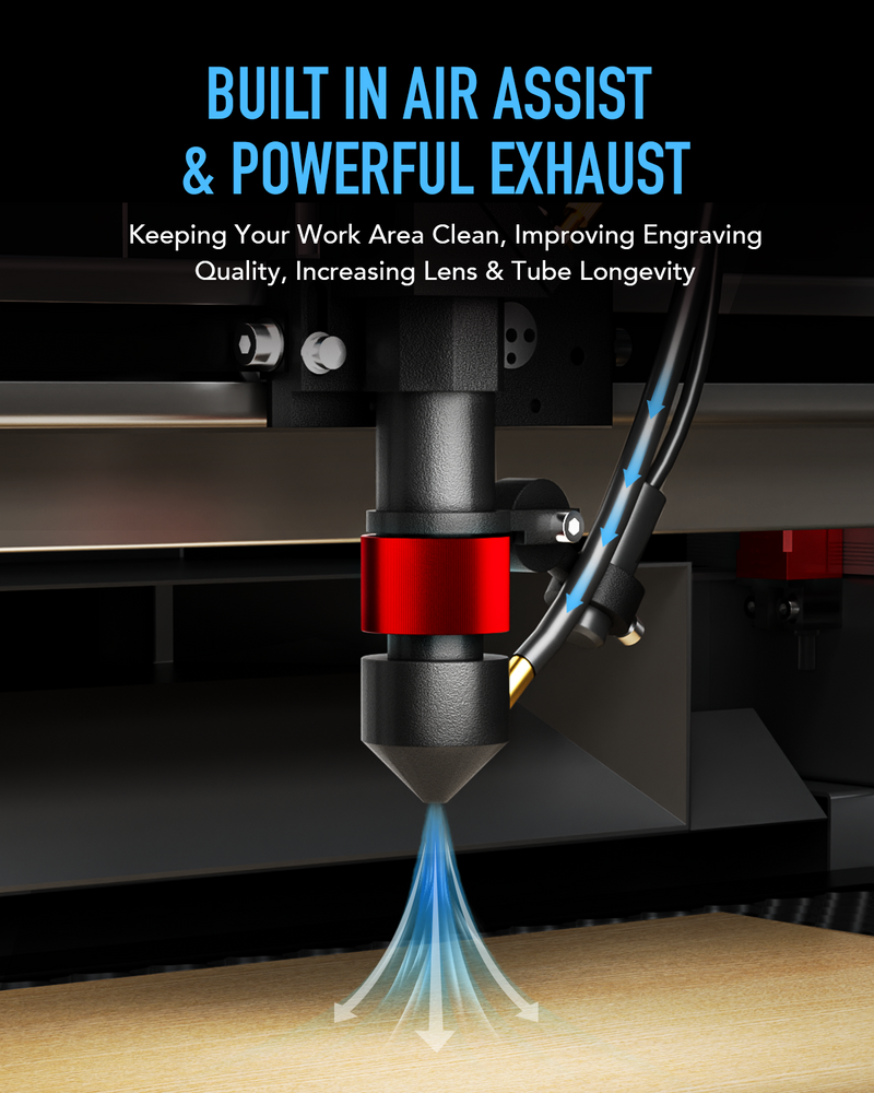 (Updated Version) DF0812-40BN - K40+ - 40W CO2 Desktop Laser Engraver Machine with 8&