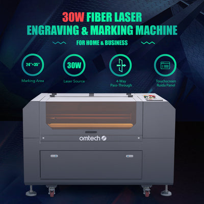 FM2435-30 - 30W Fiber Laser Engraver Machine with 24" x 35" Working Area & Autolift Ruida Controller