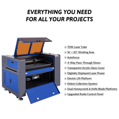 70W CO2 Laser Cutter Specifications