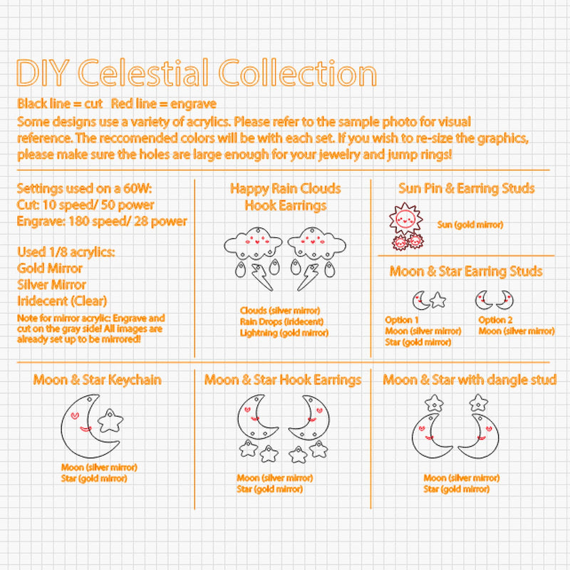 Celestial Jewelry Collection Kit - SVG File for DIY Jewelry