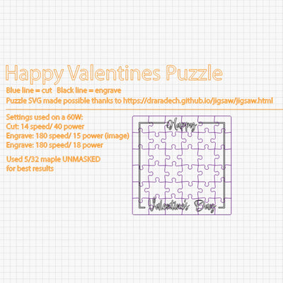 Photo Engraved Valentine's Day Puzzle - SVG File for DIY Project